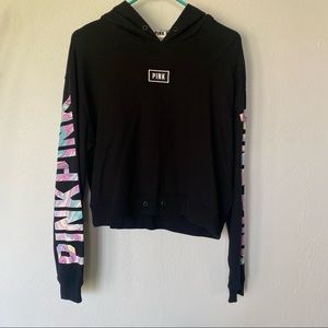 Pink cropped hoodie
